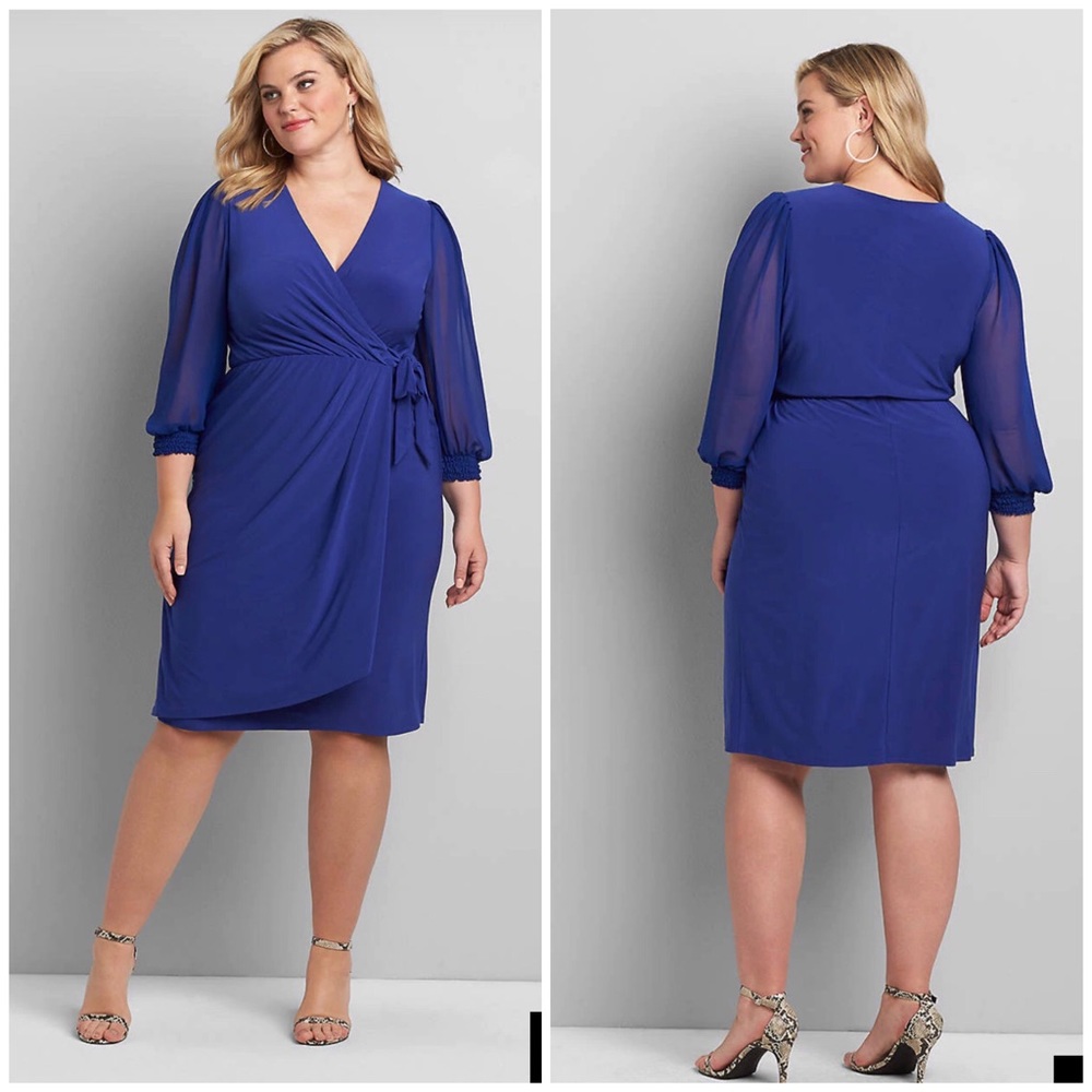 NWT LANE BRYANT Faux Wrap Fit & Flare Dress